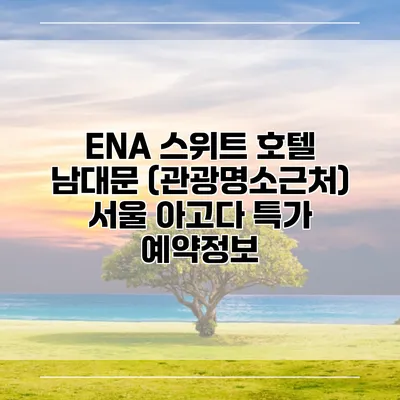 ENA 스위트 호텔 남대문 (관광명소근처) 서울 아고다 특가 예약정보
