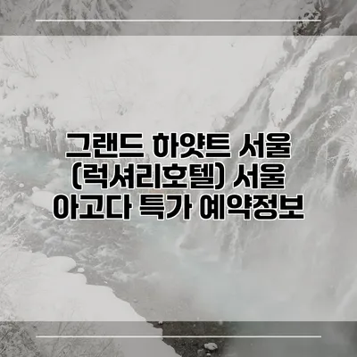 그랜드 하얏트 서울 (럭셔리호텔) 서울 아고다 특가 예약정보