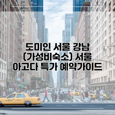 도미인 서울 강남 (가성비숙소) 서울 아고다 특가 예약가이드