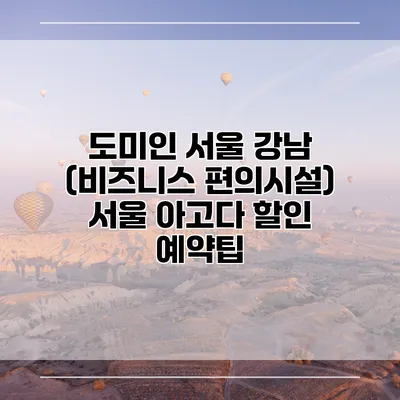 도미인 서울 강남 (비즈니스 편의시설) 서울 아고다 할인 예약팁