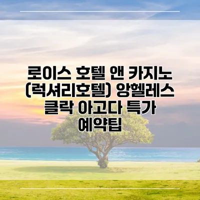 로이스 호텔 앤 카지노 (럭셔리호텔) 앙헬레스 클락 아고다 특가 예약팁