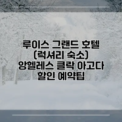 루이스 그랜드 호텔 (럭셔리 숙소) 앙헬레스 클락 아고다 할인 예약팁