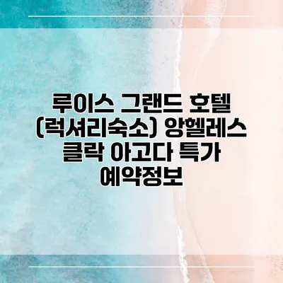 루이스 그랜드 호텔 (럭셔리숙소) 앙헬레스 클락 아고다 특가 예약정보