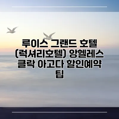 루이스 그랜드 호텔 (럭셔리호텔) 앙헬레스 클락 아고다 할인예약 팁