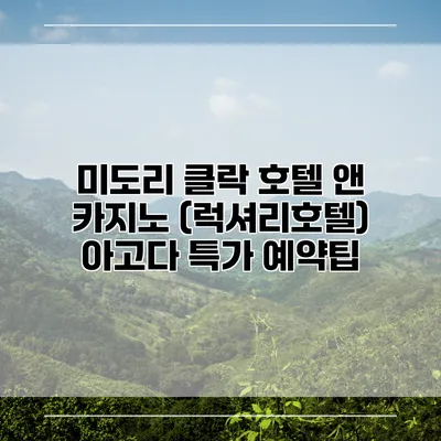 미도리 클락 호텔 앤 카지노 (럭셔리호텔) 아고다 특가 예약팁