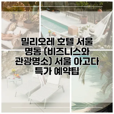 밀리오레 호텔 서울 명동 (비즈니스와 관광명소) 서울 아고다 특가 예약팁