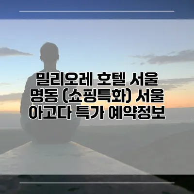 밀리오레 호텔 서울 명동 (쇼핑특화) 서울 아고다 특가 예약정보