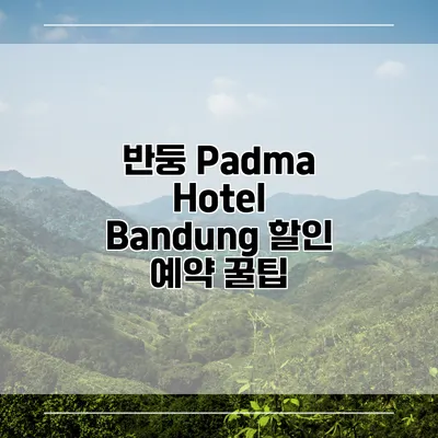 반둥 Padma Hotel Bandung 할인 예약 꿀팁