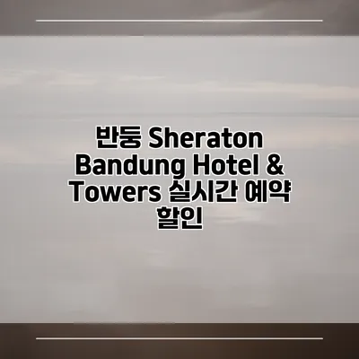 반둥 Sheraton Bandung Hotel & Towers 실시간 예약 할인