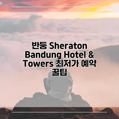 반둥 Sheraton Bandung Hotel & Towers 최저가 예약 꿀팁