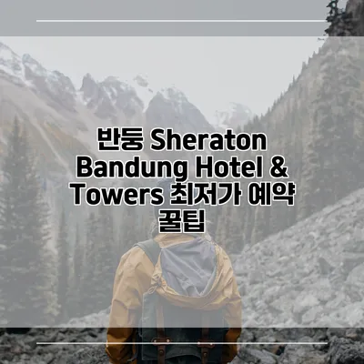 반둥 Sheraton Bandung Hotel & Towers 최저가 예약 꿀팁