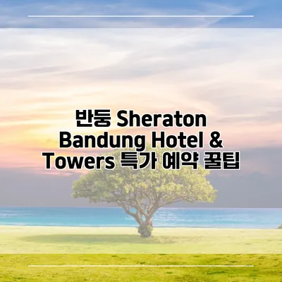 반둥 Sheraton Bandung Hotel & Towers 특가 예약 꿀팁