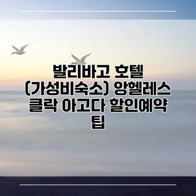 발리바고 호텔 (가성비숙소) 앙헬레스 클락 아고다 할인예약 팁
