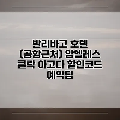 발리바고 호텔 (공항근처) 앙헬레스 클락 아고다 할인코드 예약팁
