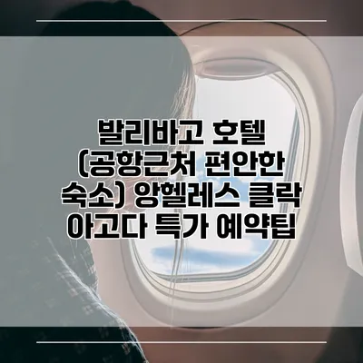 발리바고 호텔 (공항근처 편안한 숙소) 앙헬레스 클락 아고다 특가 예약팁