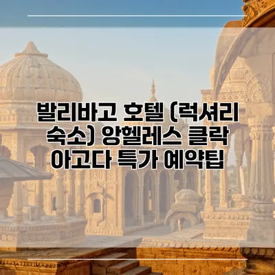 발리바고 호텔 (럭셔리 숙소) 앙헬레스 클락 아고다 특가 예약팁