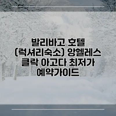 발리바고 호텔 (럭셔리숙소) 앙헬레스 클락 아고다 최저가 예약가이드