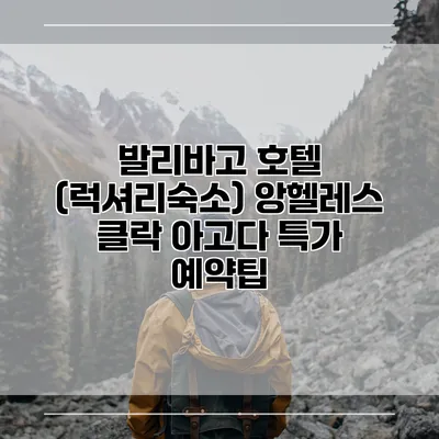 발리바고 호텔 (럭셔리숙소) 앙헬레스 클락 아고다 특가 예약팁