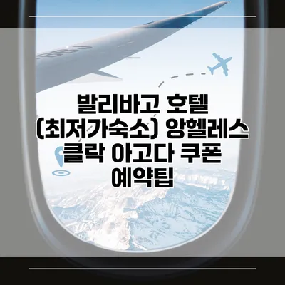 발리바고 호텔 (최저가숙소) 앙헬레스 클락 아고다 쿠폰 예약팁