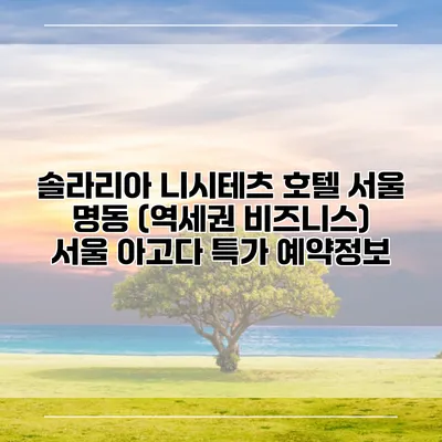 솔라리아 니시테츠 호텔 서울 명동 (역세권 비즈니스) 서울 아고다 특가 예약정보