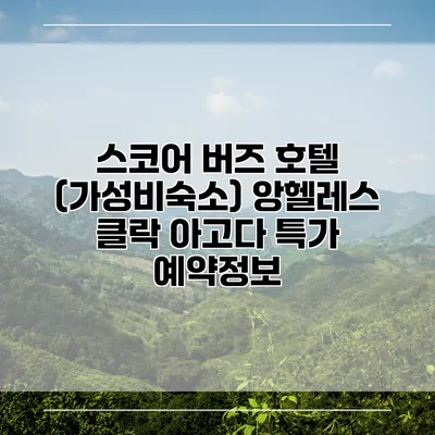 스코어 버즈 호텔 (가성비숙소) 앙헬레스 클락 아고다 특가 예약정보