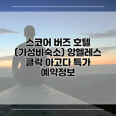 스코어 버즈 호텔 (가성비숙소) 앙헬레스 클락 아고다 특가 예약정보