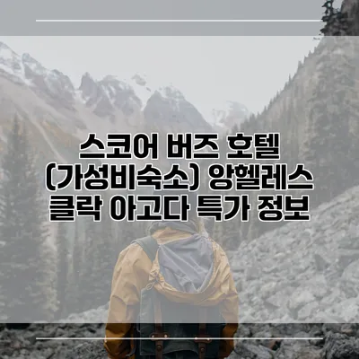 스코어 버즈 호텔 (가성비숙소) 앙헬레스 클락 아고다 특가 정보