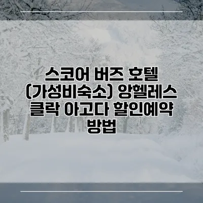 스코어 버즈 호텔 (가성비숙소) 앙헬레스 클락 아고다 할인예약 방법