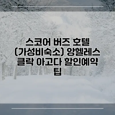스코어 버즈 호텔 (가성비숙소) 앙헬레스 클락 아고다 할인예약 팁