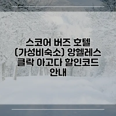 스코어 버즈 호텔 (가성비숙소) 앙헬레스 클락 아고다 할인코드 안내