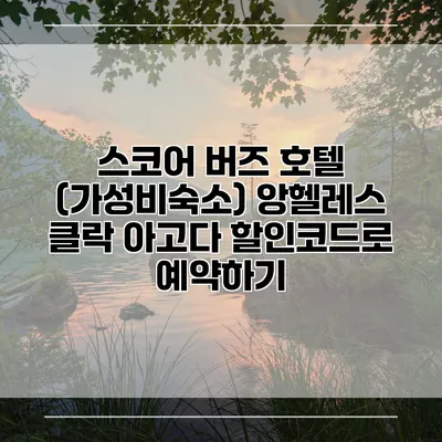 스코어 버즈 호텔 (가성비숙소) 앙헬레스 클락 아고다 할인코드로 예약하기