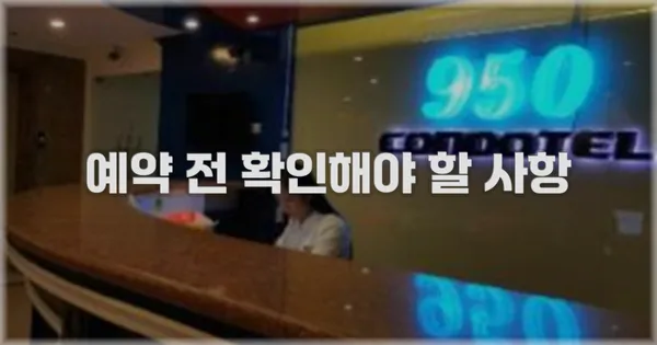 예약 전 확인해야 할 사항