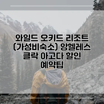 와일드 오키드 리조트 (가성비숙소) 앙헬레스 클락 아고다 할인 예약팁