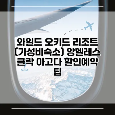 와일드 오키드 리조트 (가성비숙소) 앙헬레스 클락 아고다 할인예약 팁