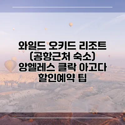 와일드 오키드 리조트 (공항근처 숙소) 앙헬레스 클락 아고다 할인예약 팁