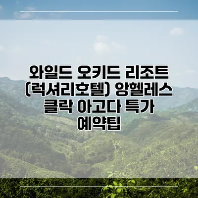 와일드 오키드 리조트 (럭셔리호텔) 앙헬레스 클락 아고다 특가 예약팁