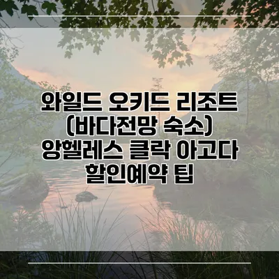 와일드 오키드 리조트 (바다전망 숙소) 앙헬레스 클락 아고다 할인예약 팁