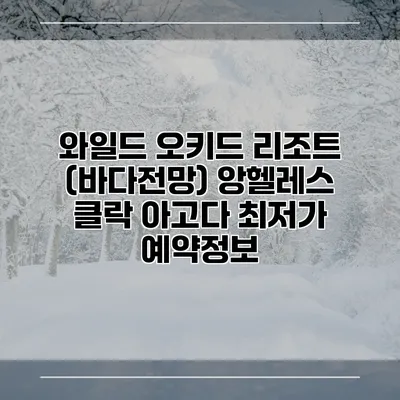 와일드 오키드 리조트 (바다전망) 앙헬레스 클락 아고다 최저가 예약정보