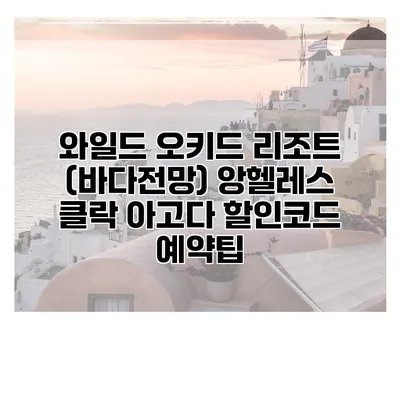 와일드 오키드 리조트 (바다전망) 앙헬레스 클락 아고다 할인코드 예약팁