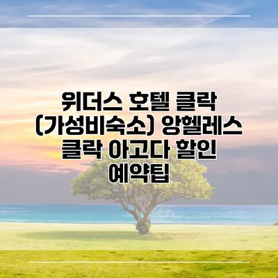 위더스 호텔 클락 (가성비숙소) 앙헬레스 클락 아고다 할인 예약팁