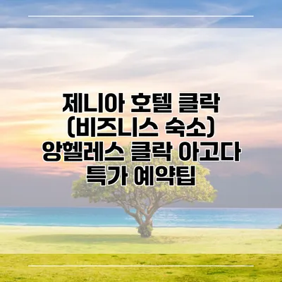 제니아 호텔 클락 (비즈니스 숙소) 앙헬레스 클락 아고다 특가 예약팁