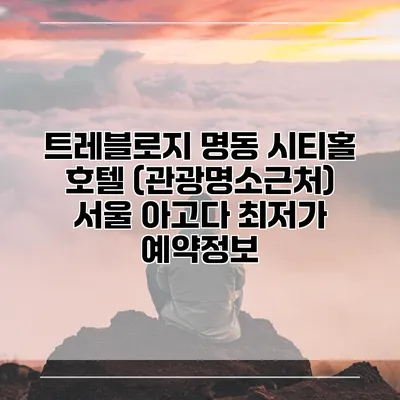 트레블로지 명동 시티홀 호텔 (관광명소근처) 서울 아고다 최저가 예약정보