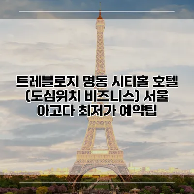 트레블로지 명동 시티홀 호텔 (도심위치 비즈니스) 서울 아고다 최저가 예약팁