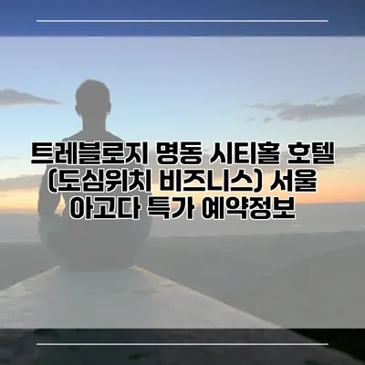 트레블로지 명동 시티홀 호텔 (도심위치 비즈니스) 서울 아고다 특가 예약정보