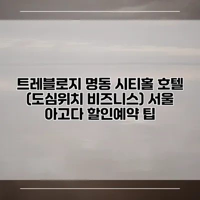 트레블로지 명동 시티홀 호텔 (도심위치 비즈니스) 서울 아고다 할인예약 팁