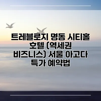 트레블로지 명동 시티홀 호텔 (역세권 비즈니스) 서울 아고다 특가 예약법