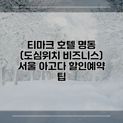 티마크 호텔 명동 (도심위치 비즈니스) 서울 아고다 할인예약 팁