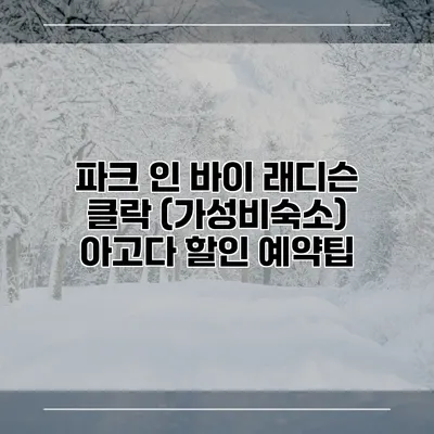 파크 인 바이 래디슨 클락 (가성비숙소) 아고다 할인 예약팁