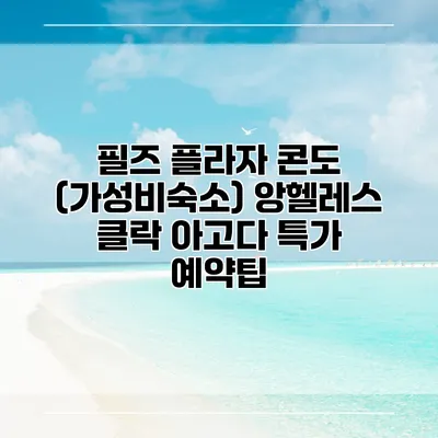 필즈 플라자 콘도 (가성비숙소) 앙헬레스 클락 아고다 특가 예약팁