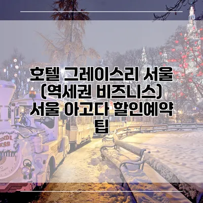 호텔 그레이스리 서울 (역세권 비즈니스) 서울 아고다 할인예약 팁